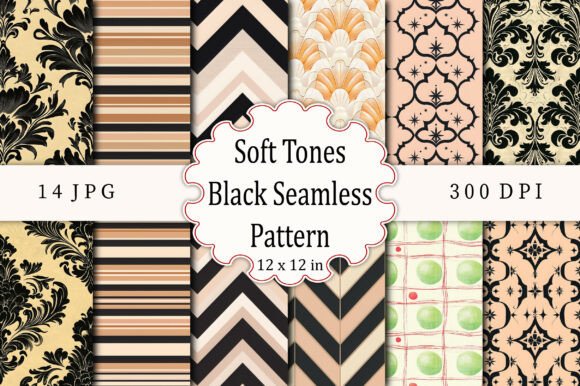 Download Soft Tones Black Seamless Pattern - Soft tones Collection