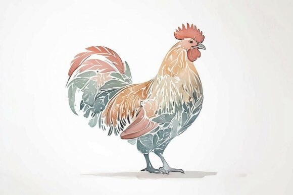Download Soft Tones of a Painted Rooster - Soft tones Collection