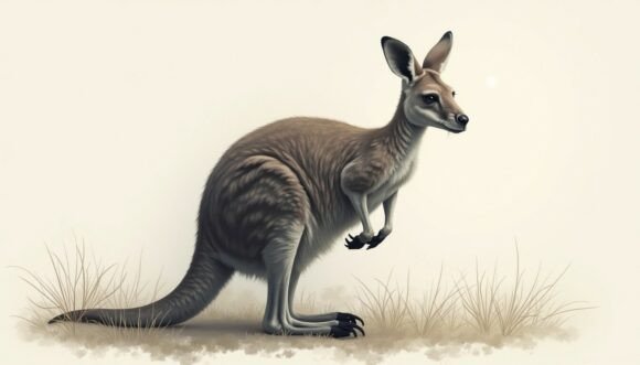 Download Charcoal Kangaroo with Soft Tones - Soft tones Collection