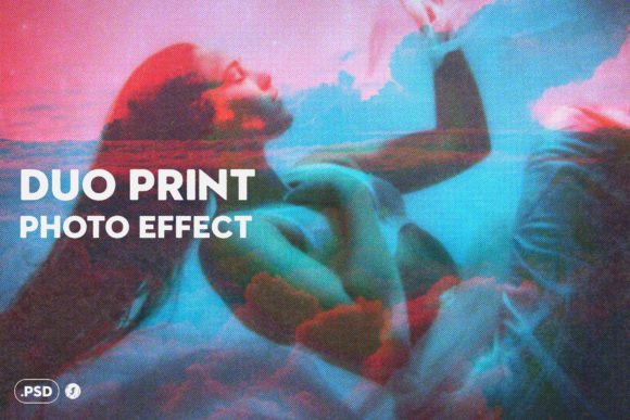 Download Double Explosure Halftone Photo Effect - Photo effect Collection
