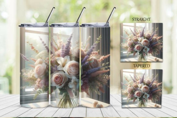 Download Floral Bouquet in Soft Tones Tumbler - Soft tones Collection